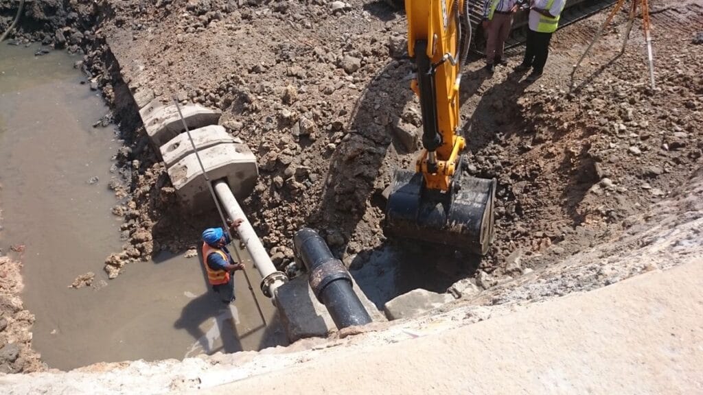 commercial water line excavation